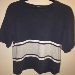 Brandy Melville blue and grey striped t-shirt